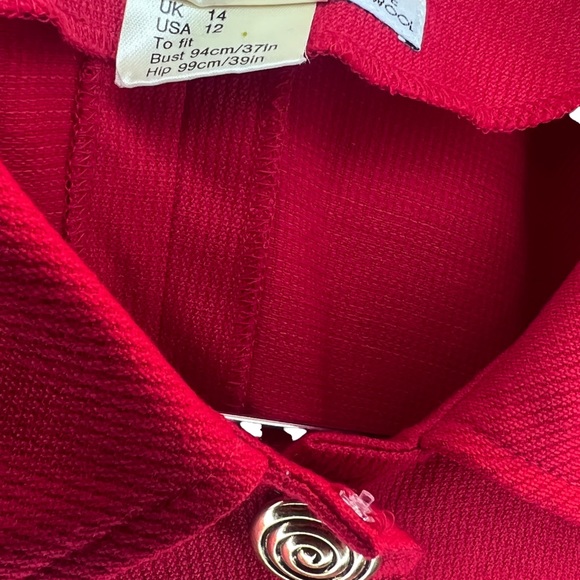 Jaegar Bright Red Vintage Great Britain Business Dress - Picture 3 of 7